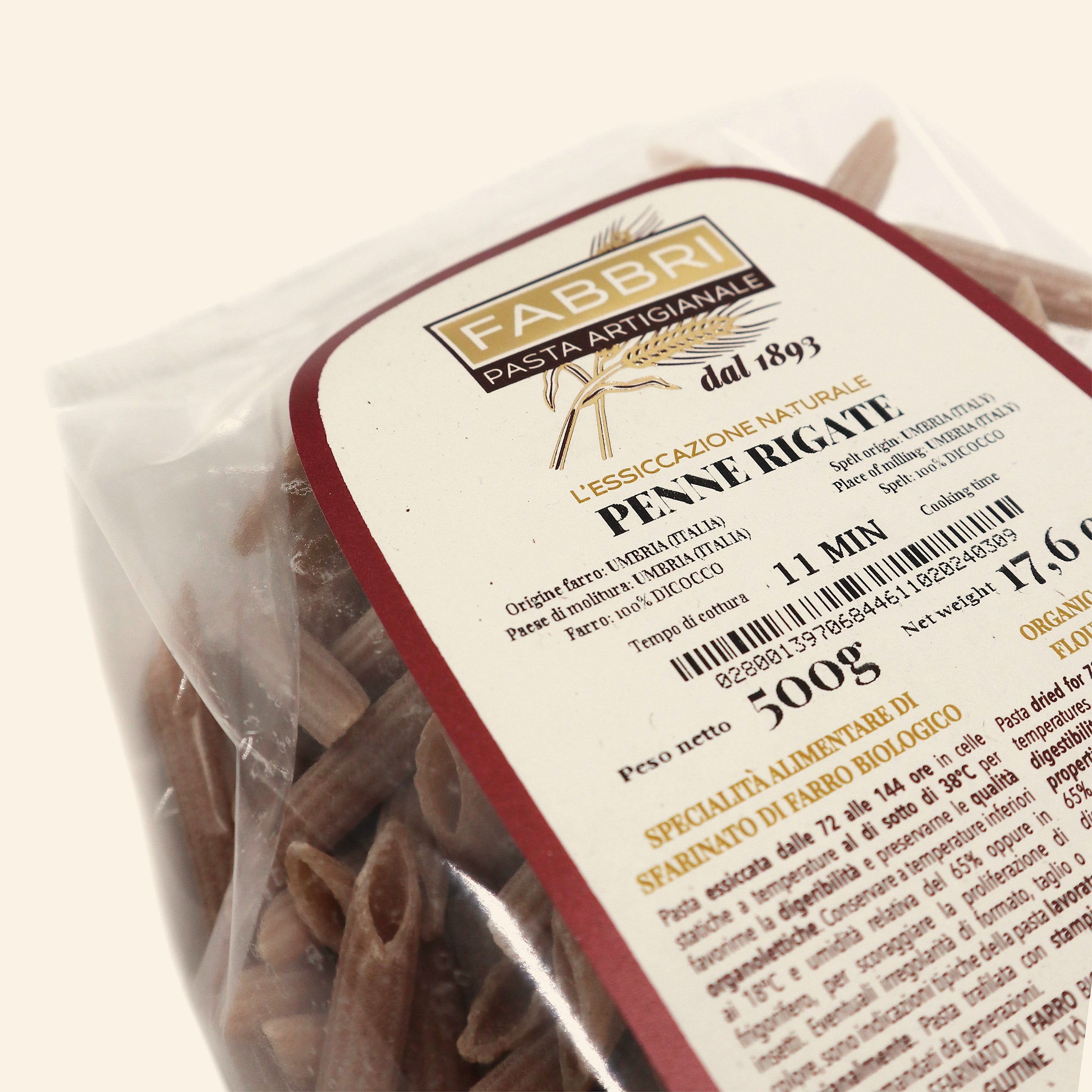 Penne rigate bio 100% Farro Dicocco