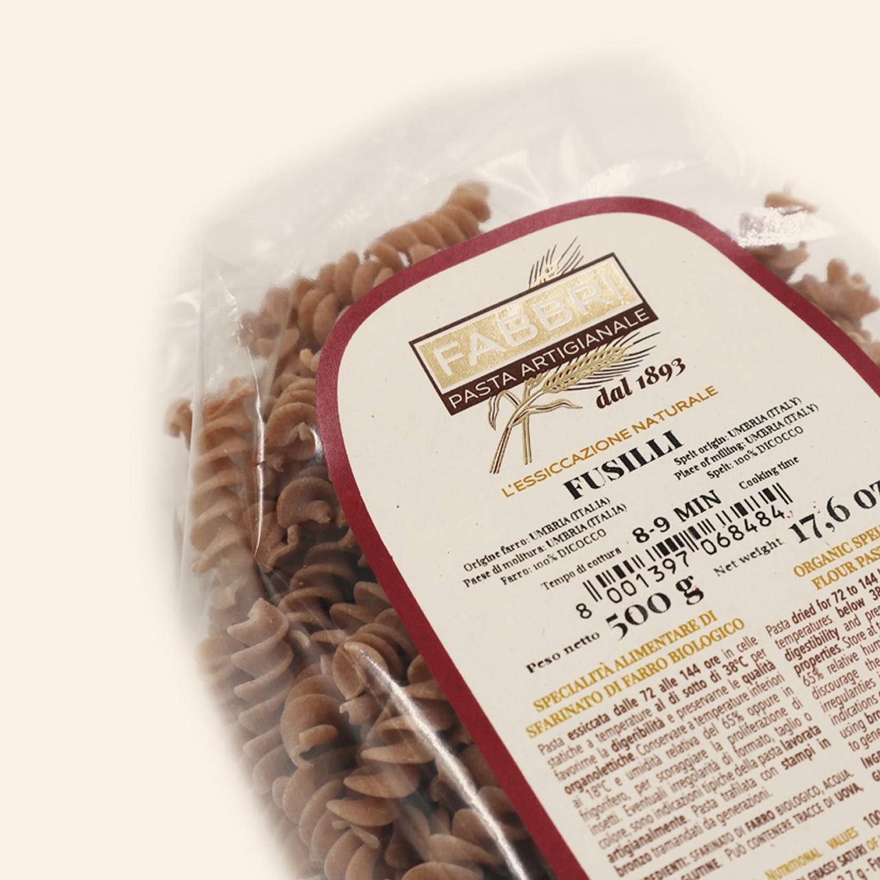 Fusilli bio 100% Farro Dicocco